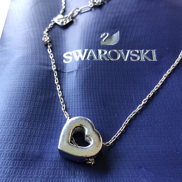Silver Swarovski open hearth necklace / no crystal - Picture 3 of 3